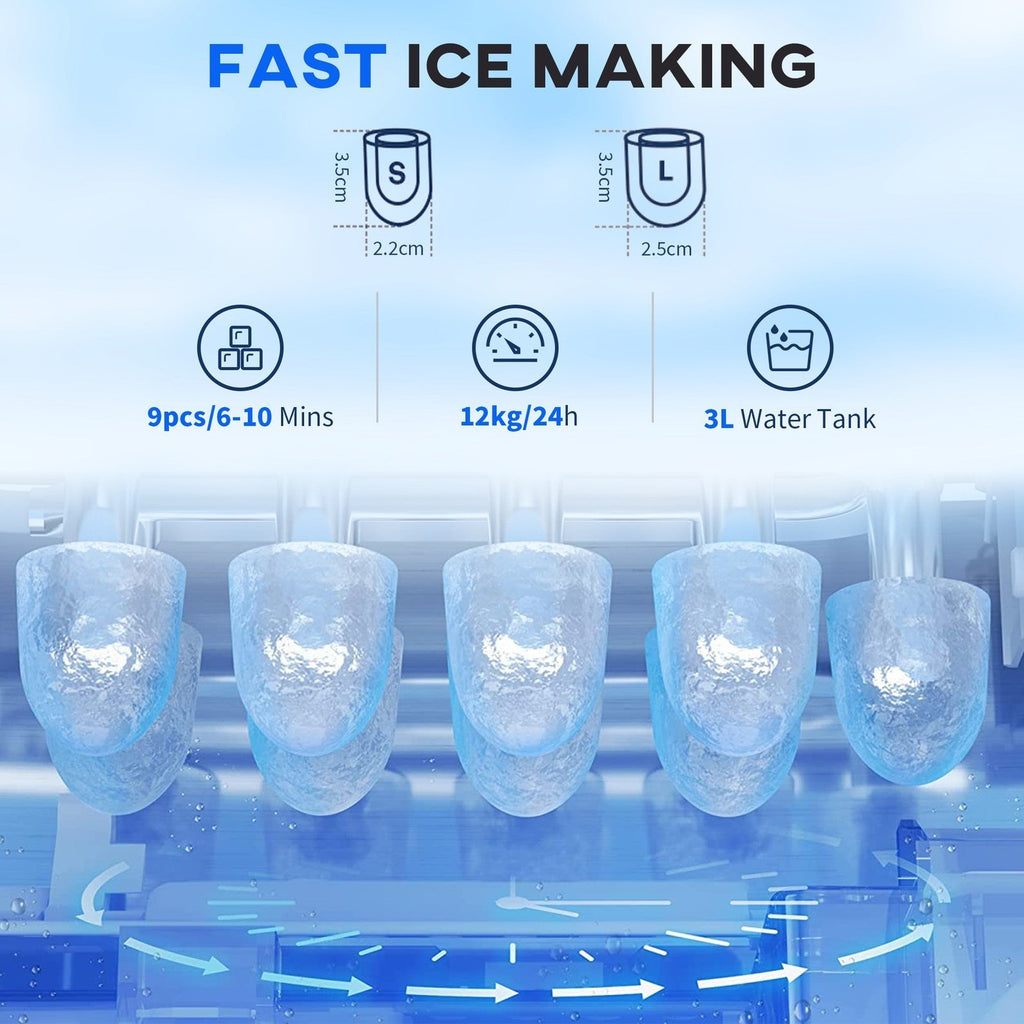 HOMCOM 2-in-1 Ice Maker & Water Dispenser