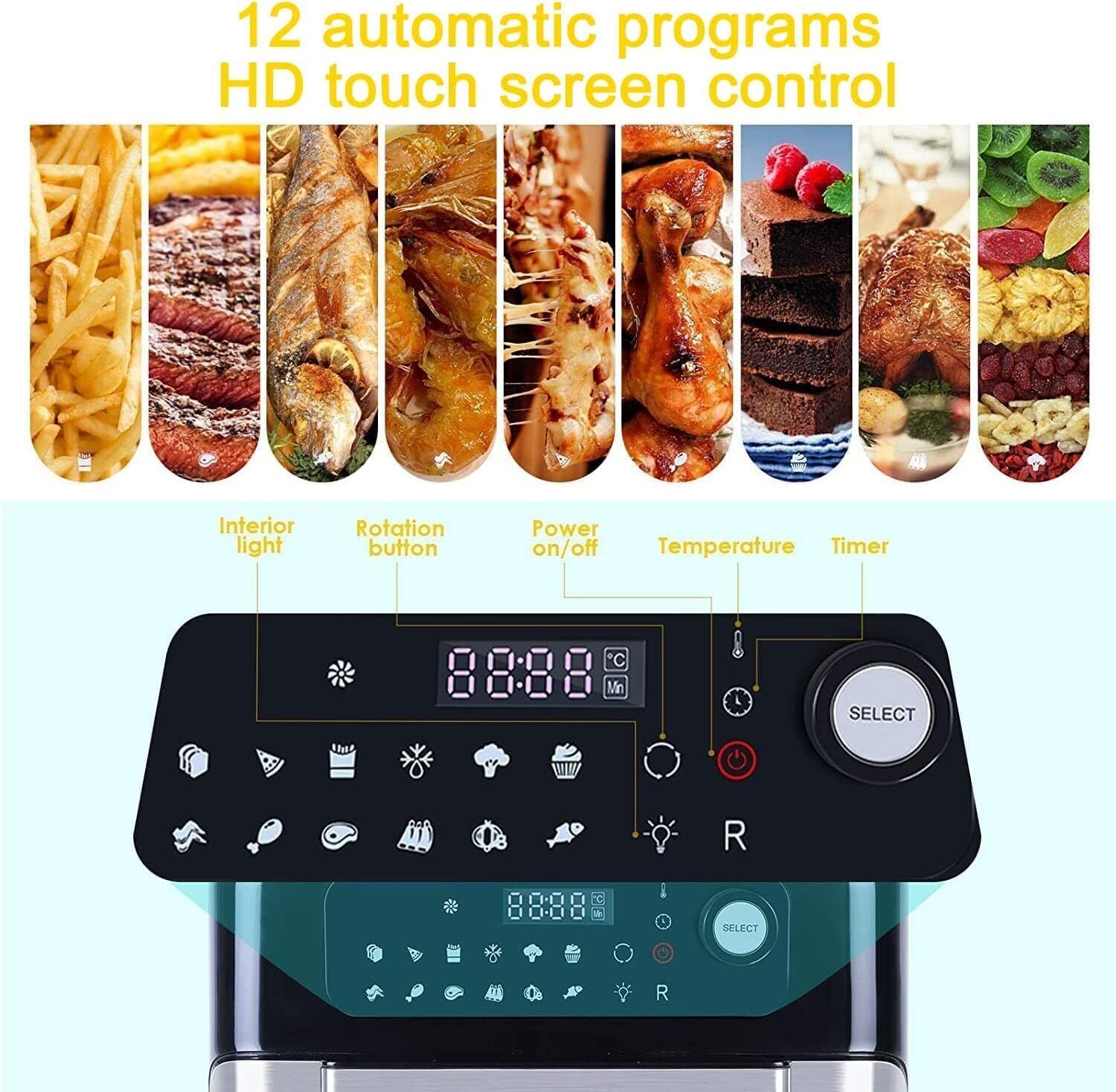 Uten 10L Digital Air Fryer – Healthy Oil-Free Kitchen Oven