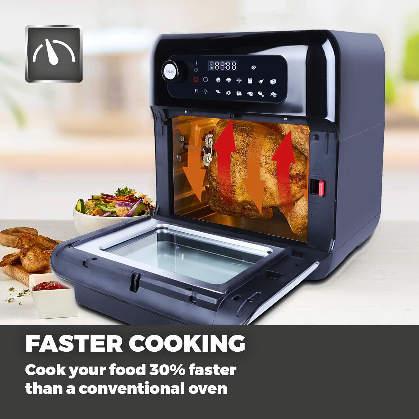 Uten 10L Digital Air Fryer – Healthy Oil-Free Kitchen Oven