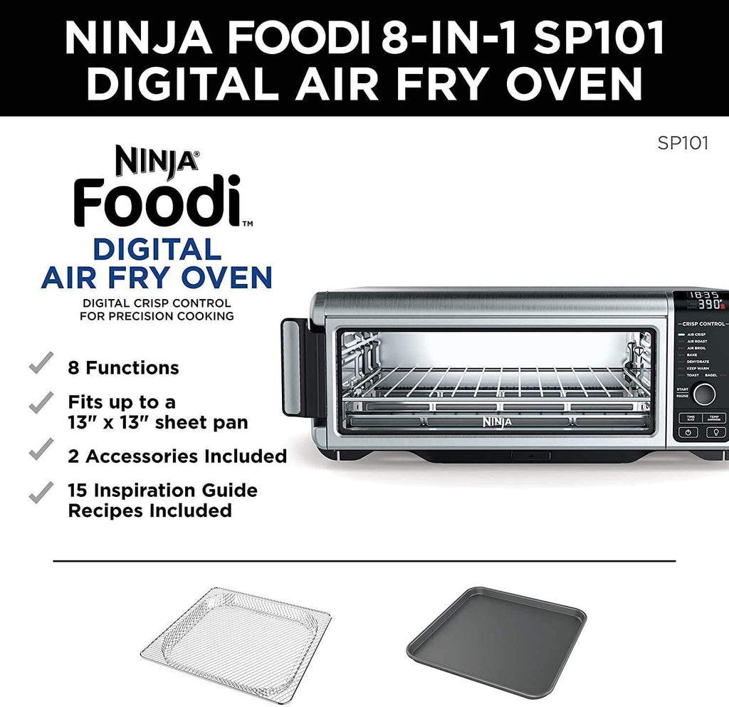 Ninja SP101 Foodi 8-in-1 Digital Air Fry Large Toaster Oven – Black