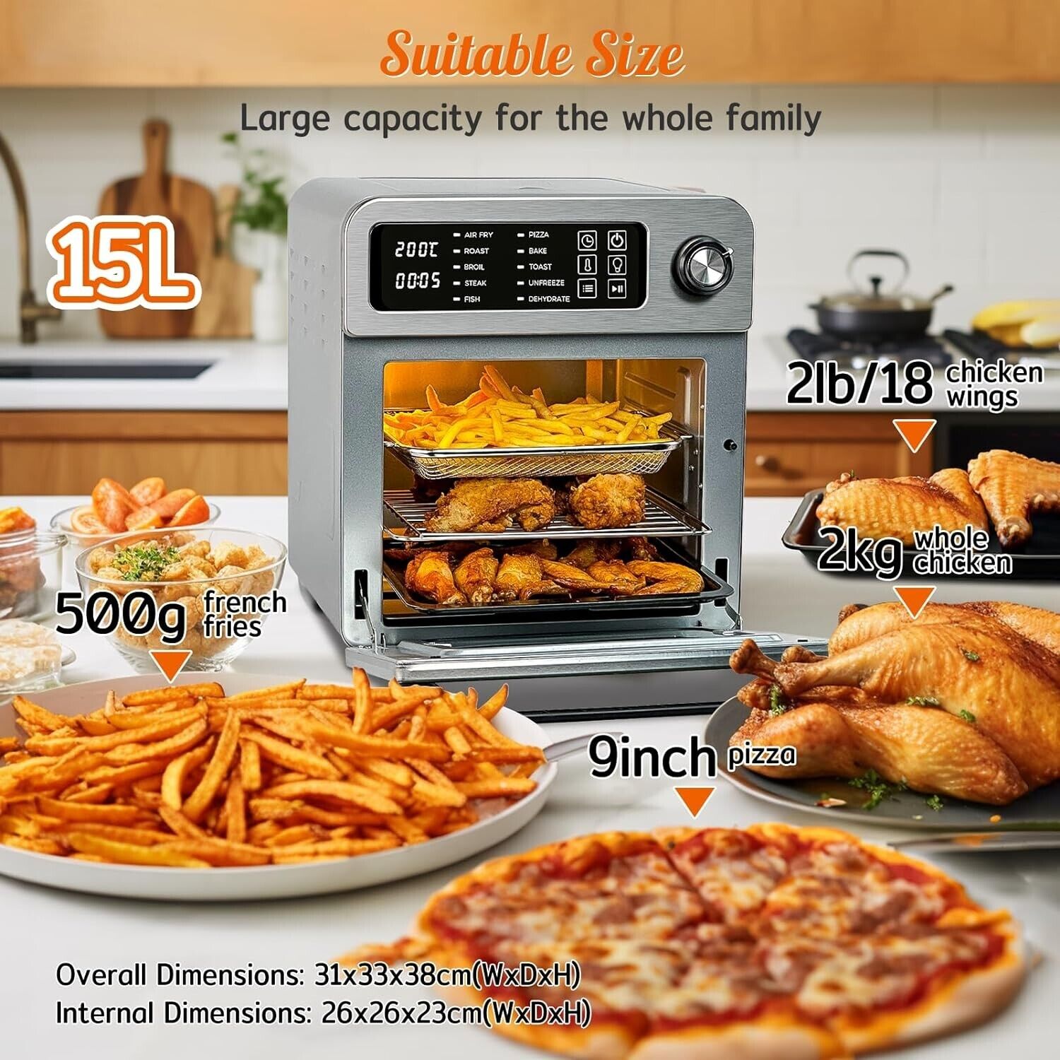 HYSapientia 15L Digital Air Fryer Oven