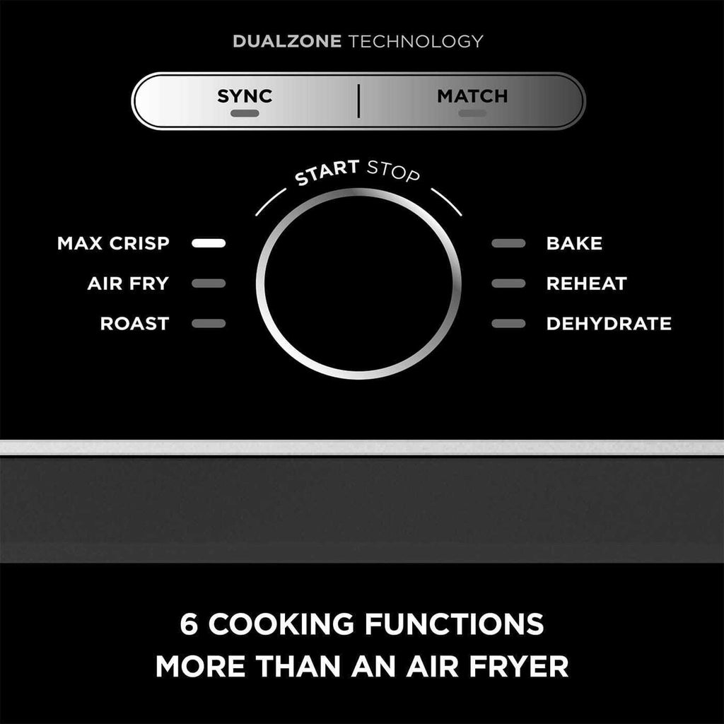 Ninja Foodi Air Fryer MAX Dual Zone – Refurbished [AF400UK], 6 Functions, 9.5L
