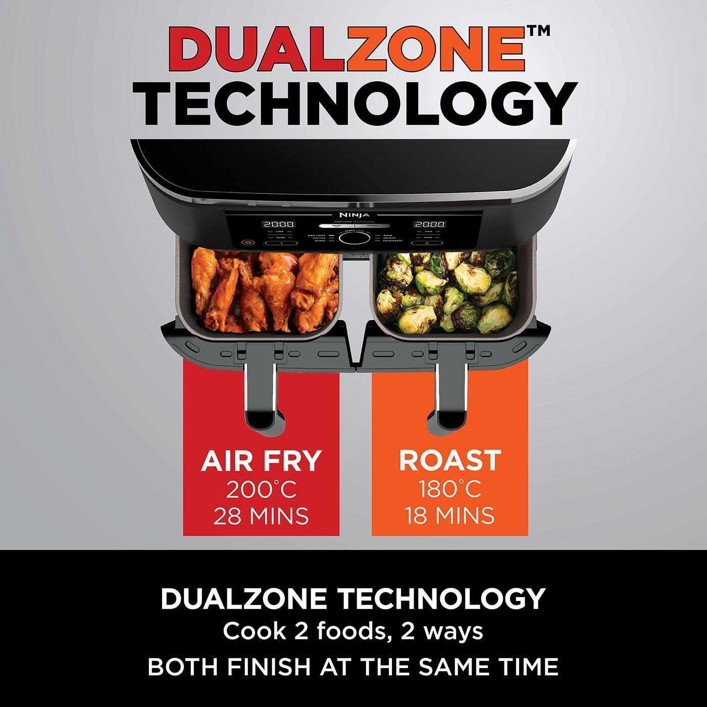 Ninja Foodi Air Fryer MAX Dual Zone – Refurbished [AF400UK], 6 Functions, 9.5L